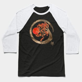 Enso Zen Circle and Sakura Tree Baseball T-Shirt